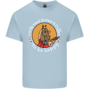 Equestrian I Only Need Horses and Coffee Mens Cotton T-Shirt Tee Top Light Blue