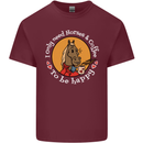 Equestrian I Only Need Horses and Coffee Mens Cotton T-Shirt Tee Top Maroon