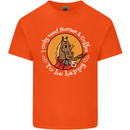 Equestrian I Only Need Horses and Coffee Mens Cotton T-Shirt Tee Top Orange