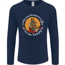 Equestrian I Only Need Horses and Coffee Mens Long Sleeve T-Shirt Navy Blue