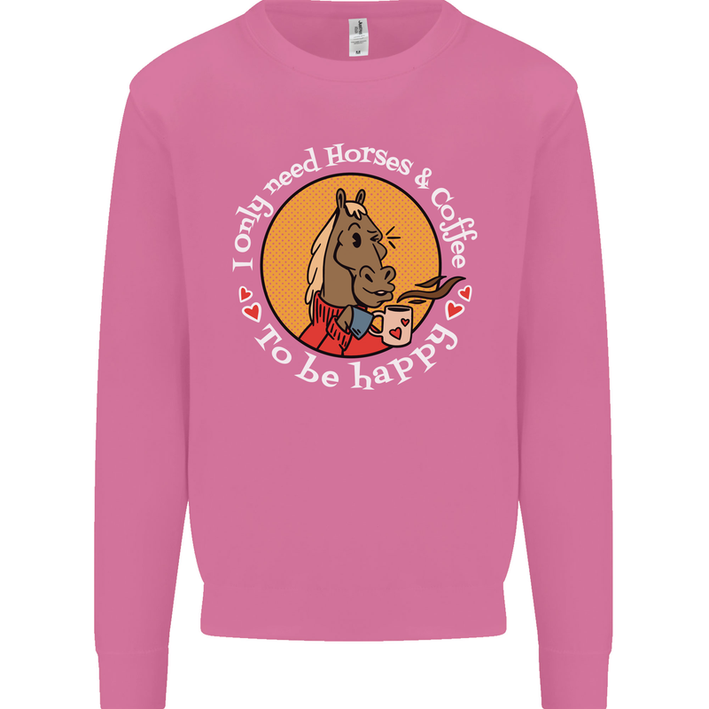 Equestrian I Only Need Horses and Coffee Mens Sweatshirt Jumper Azalea