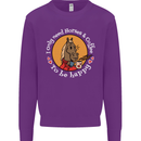 Equestrian I Only Need Horses and Coffee Mens Sweatshirt Jumper Purple