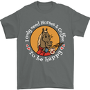 Equestrian I Only Need Horses and Coffee Mens T-Shirt 100% Cotton Charcoal