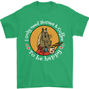 Equestrian I Only Need Horses and Coffee Mens T-Shirt 100% Cotton Irish Green