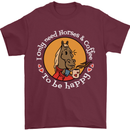 Equestrian I Only Need Horses and Coffee Mens T-Shirt 100% Cotton Maroon