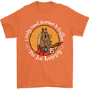 Equestrian I Only Need Horses and Coffee Mens T-Shirt 100% Cotton Orange