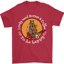 Equestrian I Only Need Horses and Coffee Mens T-Shirt 100% Cotton Red