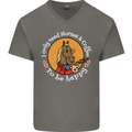 Equestrian I Only Need Horses and Coffee Mens V-Neck Cotton T-Shirt Charcoal