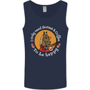 Equestrian I Only Need Horses and Coffee Mens Vest Tank Top Navy Blue