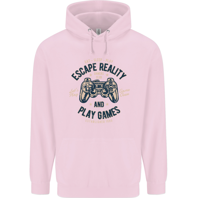 Escape Reality and Play Games Childrens Kids Hoodie Light Pink