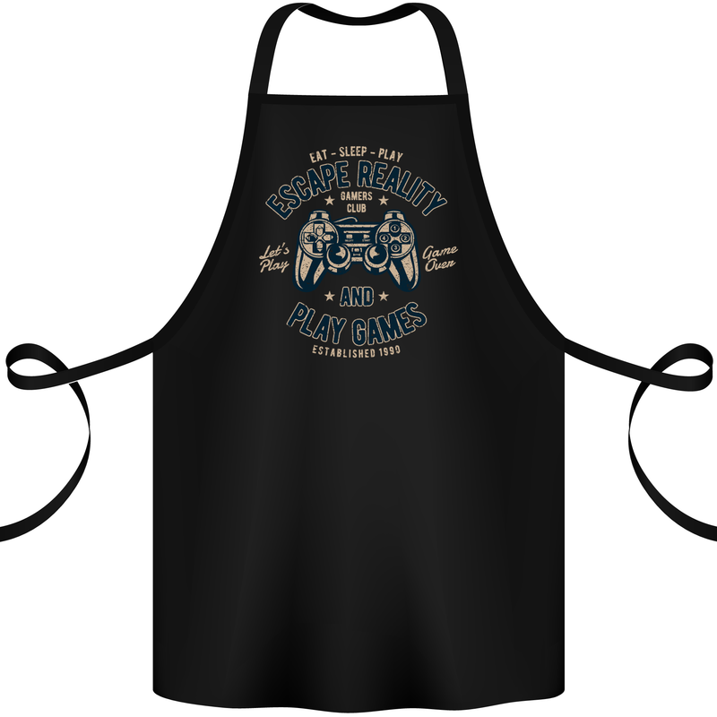 Escape Reality and Play Games Cotton Apron 100% Organic Black