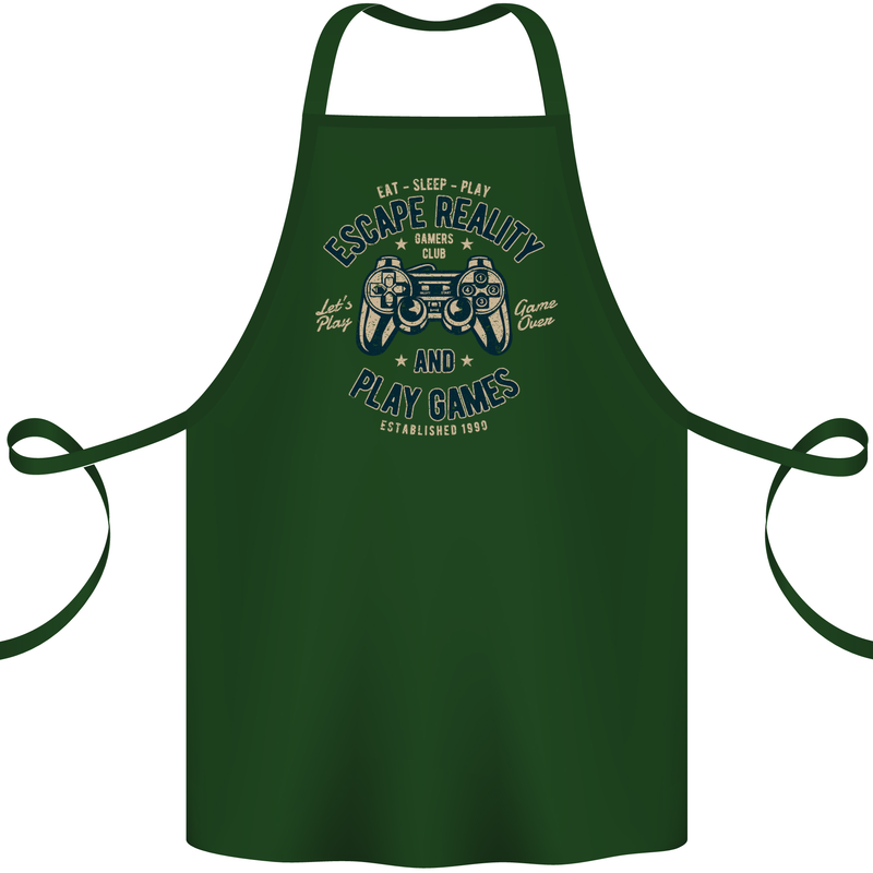 Escape Reality and Play Games Cotton Apron 100% Organic Forest Green