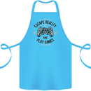 Escape Reality and Play Games Cotton Apron 100% Organic Turquoise