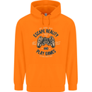 Escape Reality and Play Games Mens 80% Cotton Hoodie Orange