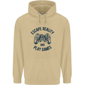 Escape Reality and Play Games Mens 80% Cotton Hoodie Sand