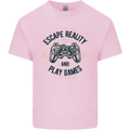 Escape Reality and Play Games Mens Cotton T-Shirt Tee Top Light Pink