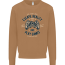 Escape Reality and Play Games Mens Sweatshirt Jumper Caramel Latte