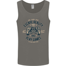 Escape Reality and Play Games Mens Vest Tank Top Charcoal