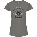 Escape Reality and Play Games Womens Petite Cut T-Shirt Charcoal