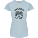 Escape Reality and Play Games Womens Petite Cut T-Shirt Light Blue