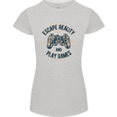 Escape Reality and Play Games Womens Petite Cut T-Shirt Sports Grey