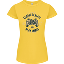 Escape Reality and Play Games Womens Petite Cut T-Shirt Yellow