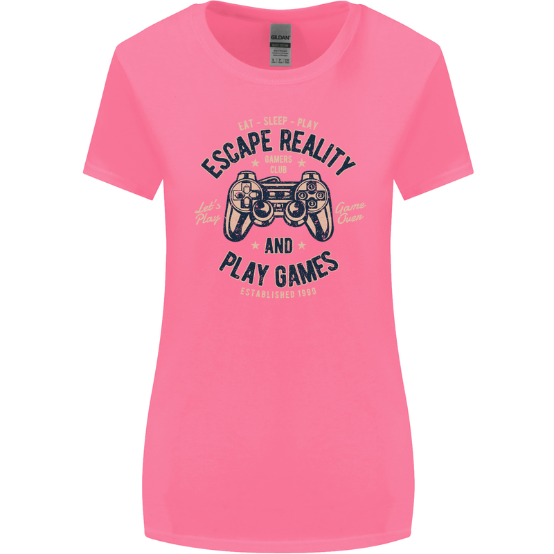 Escape Reality and Play Games Womens Wider Cut T-Shirt Azalea