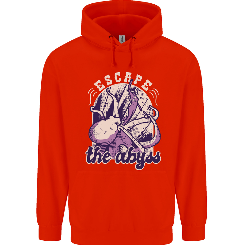 Escape the Abyss Scuba Diving Childrens Kids Hoodie Bright Red