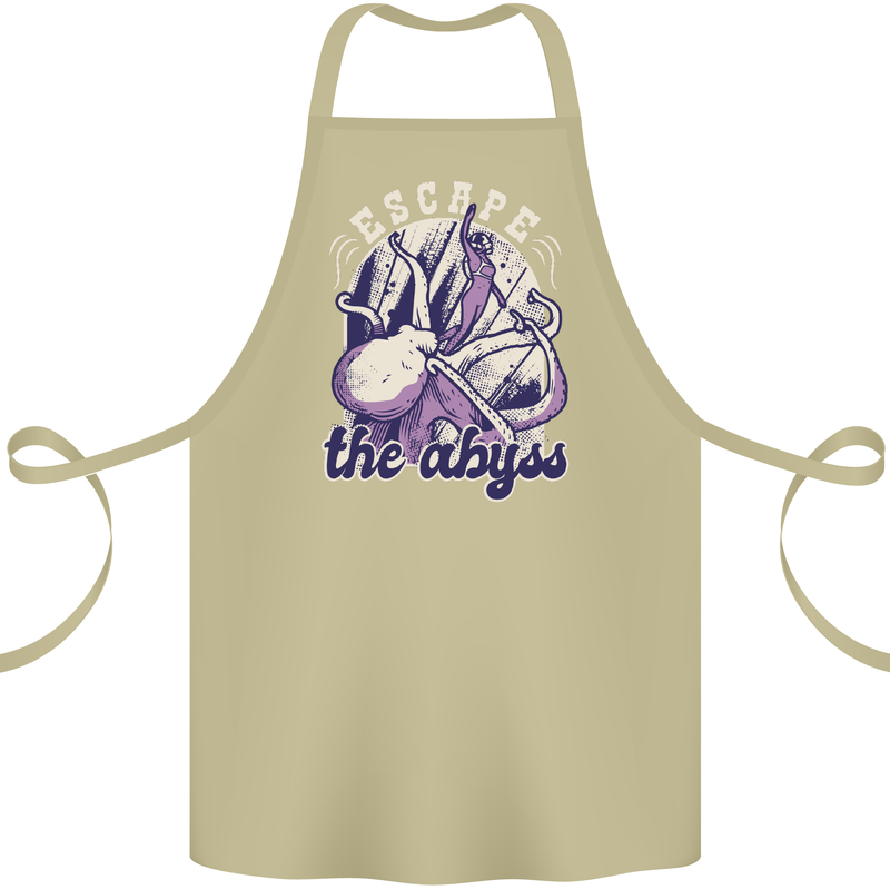 Escape the Abyss Scuba Diving Cotton Apron 100% Organic Khaki