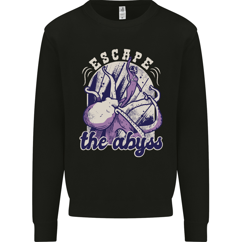 Escape the Abyss Scuba Diving Kids Sweatshirt Jumper Black
