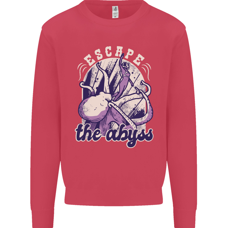 Escape the Abyss Scuba Diving Kids Sweatshirt Jumper Heliconia