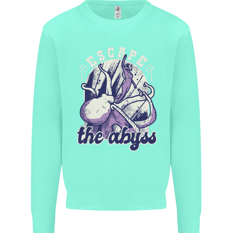 Escape the Abyss Scuba Diving Kids Sweatshirt Jumper Peppermint