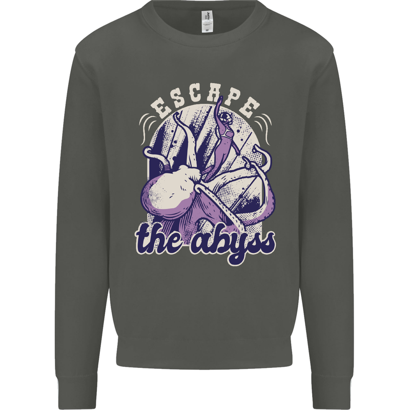 Escape the Abyss Scuba Diving Kids Sweatshirt Jumper Storm Grey