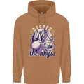 Escape the Abyss Scuba Diving Mens 80% Cotton Hoodie Caramel Latte
