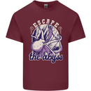 Escape the Abyss Scuba Diving Mens Cotton T-Shirt Tee Top Maroon