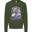 Escape the Abyss Scuba Diving Mens Sweatshirt Jumper Forest Green