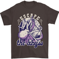 Escape the Abyss Scuba Diving Mens T-Shirt Cotton Gildan Dark Chocolate