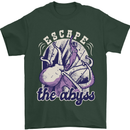 Escape the Abyss Scuba Diving Mens T-Shirt Cotton Gildan Forest Green