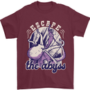 Escape the Abyss Scuba Diving Mens T-Shirt Cotton Gildan Maroon