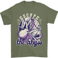 Escape the Abyss Scuba Diving Mens T-Shirt Cotton Gildan Military Green