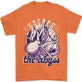 Escape the Abyss Scuba Diving Mens T-Shirt Cotton Gildan Orange