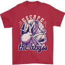 Escape the Abyss Scuba Diving Mens T-Shirt Cotton Gildan Red