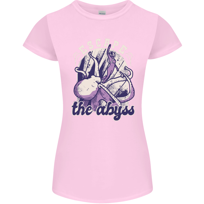 Escape the Abyss Scuba Diving Womens Petite Cut T-Shirt Light Pink