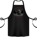 Eternal Black Sun Evil Demon Skull Gargoyle Cotton Apron 100% Organic Black