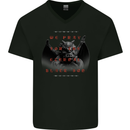 Eternal Black Sun Evil Demon Skull Gargoyle Mens V-Neck Cotton T-Shirt Black