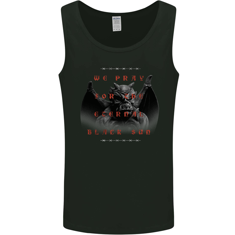 Eternal Black Sun Evil Demon Skull Gargoyle Mens Vest Tank Top Black