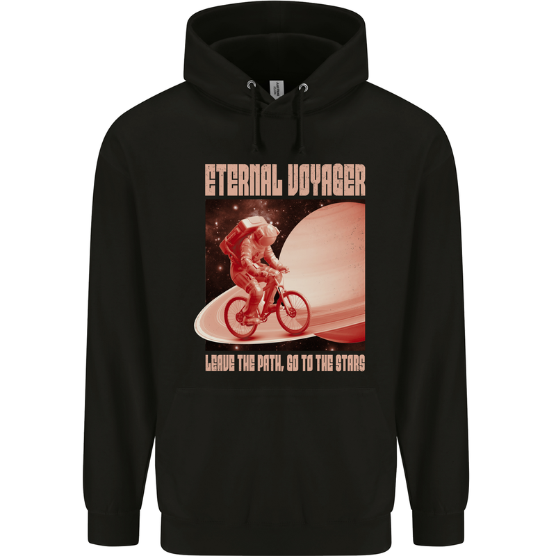 Eternal Voyager Cycling Bycycle Cyclist Mens 80% Cotton Hoodie Black