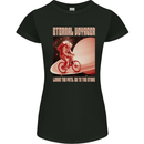 Eternal Voyager Cycling Bycycle Cyclist Womens Petite Cut T-Shirt Black