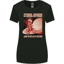Eternal Voyager Cycling Bycycle Cyclist Womens Wider Cut T-Shirt Black