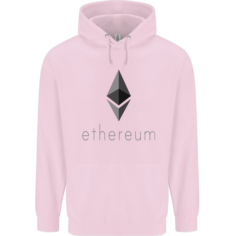 Ethereum Crypto Currency Childrens Kids Hoodie Light Pink